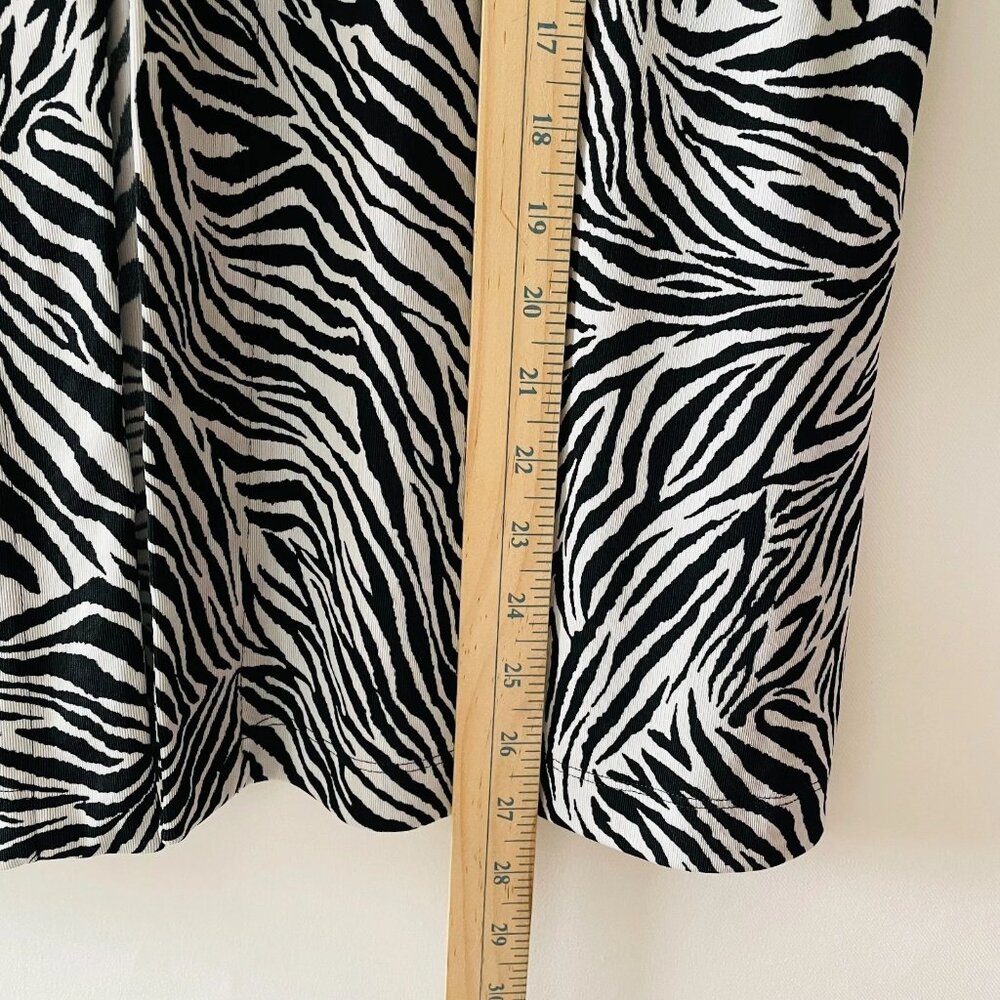 Addition By Chico's Womens Black White Zebra Print Slinky Blouse Top Sz 3 US XL - Picture 9 of 11